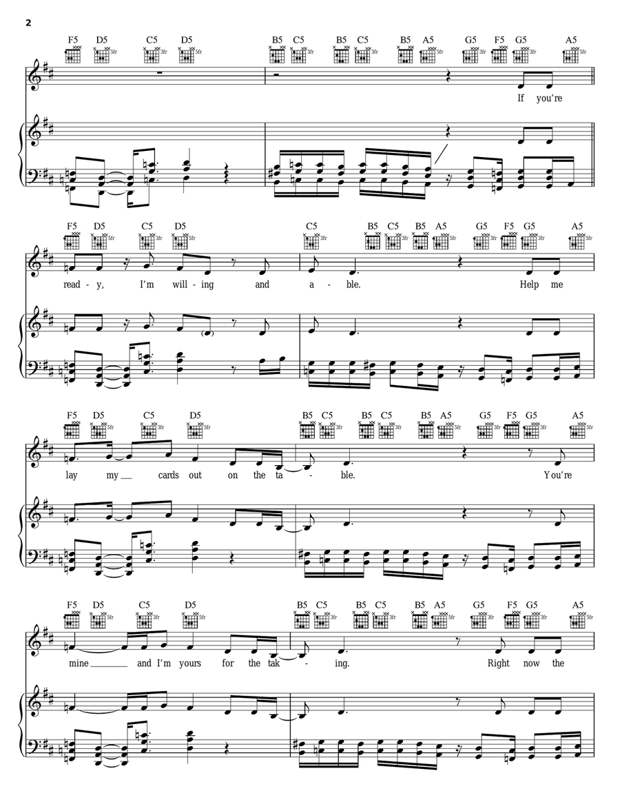 Lay Your Hands On Me Piano, Vocal, Guitar scores gallery preview page 2