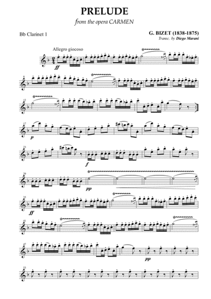Carmen Overture (Prelude) for Clarinet Quartet image number null