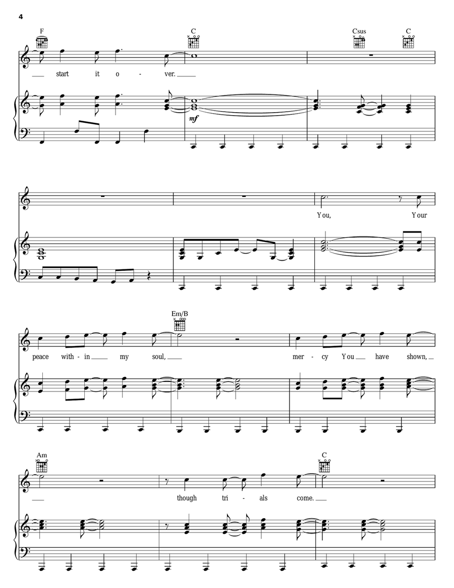 Starting Over Piano, Vocal, Guitar scores gallery preview page 4