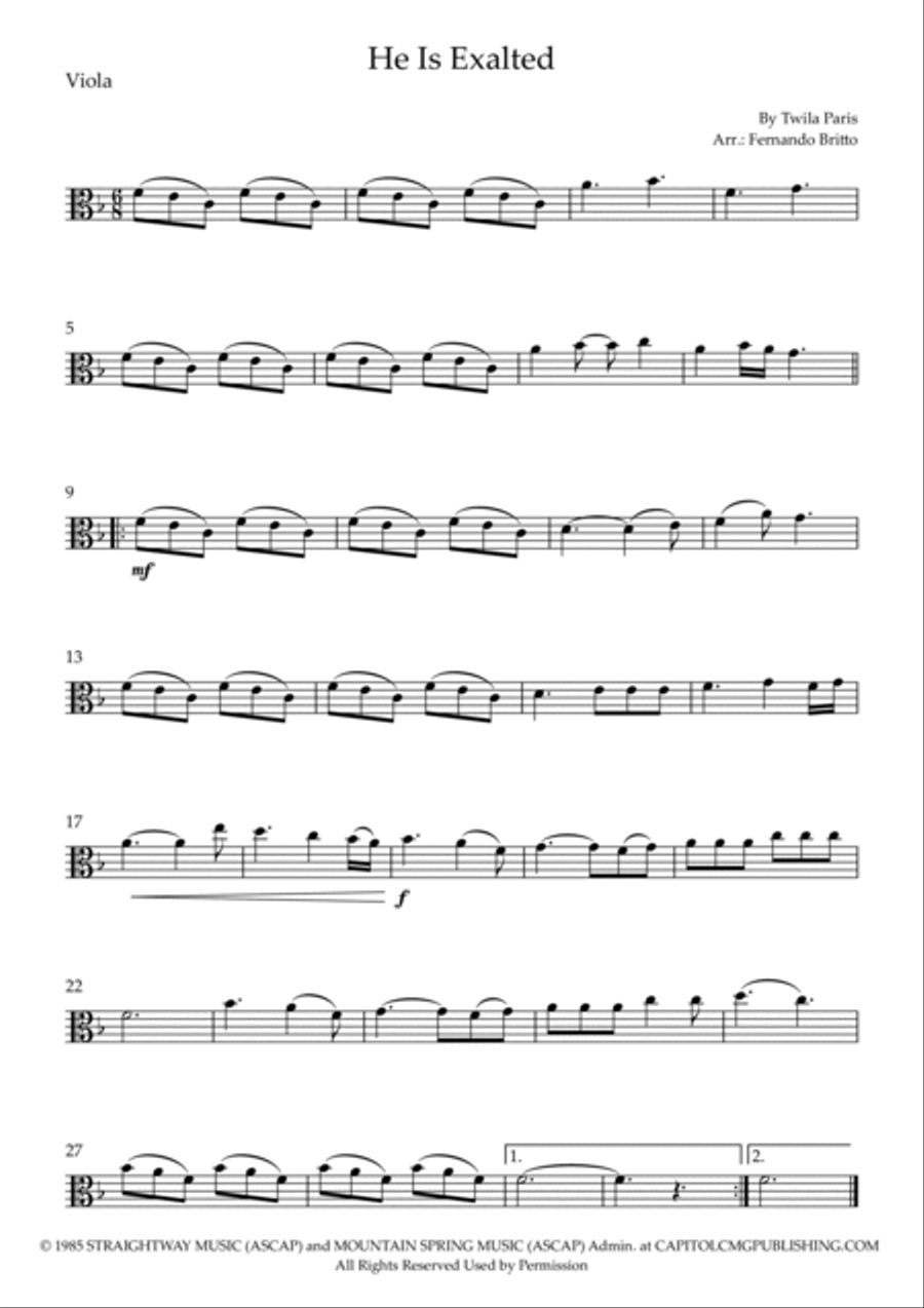 He Is Exalted String Duet scores gallery preview page 2