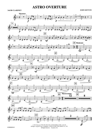 Astro Overture: 3rd B-flat Clarinet