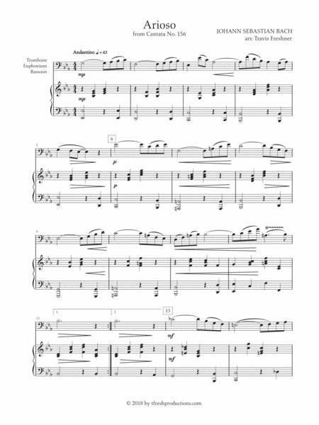 Arioso from Cantata No. 156 (Trombone/Euphonium/Bassoon) image number null