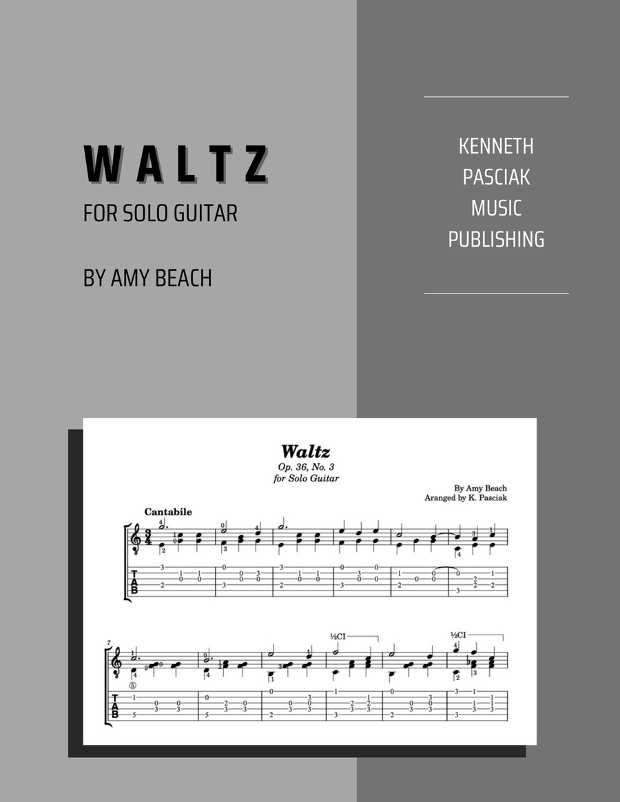 Waltz (for Solo Guitar) Waltz (for Solo Guitar) Acoustic Guitar scores gallery preview page 1