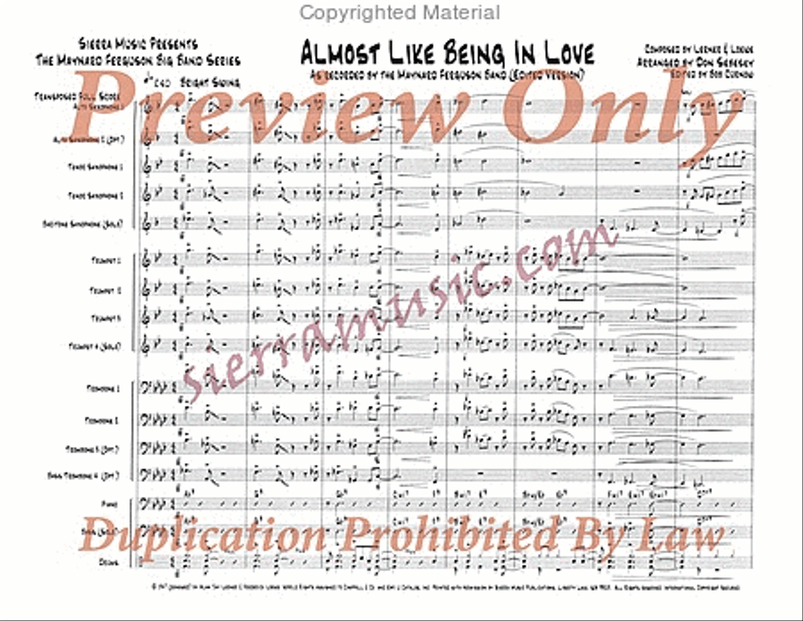 Almost Like Being in Love (Edited) Big Band scores gallery preview page 2
