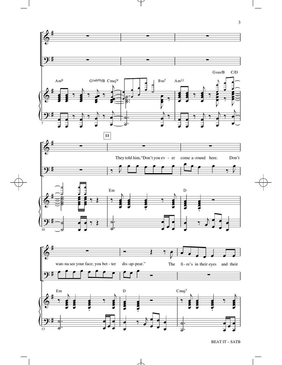 Beat It 4-Part scores gallery preview page 2