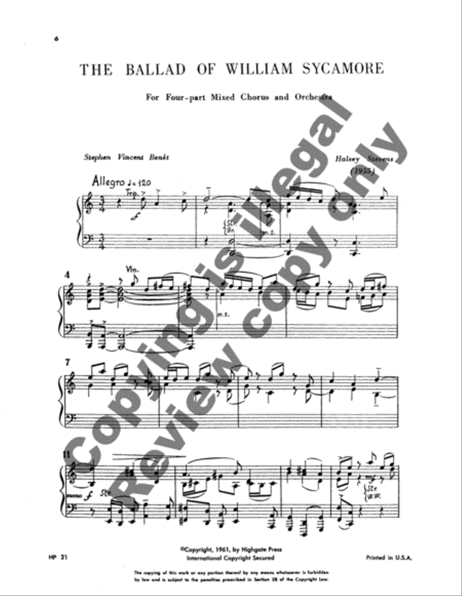 The Ballad of William Sycamore 4-Part scores gallery preview page 3