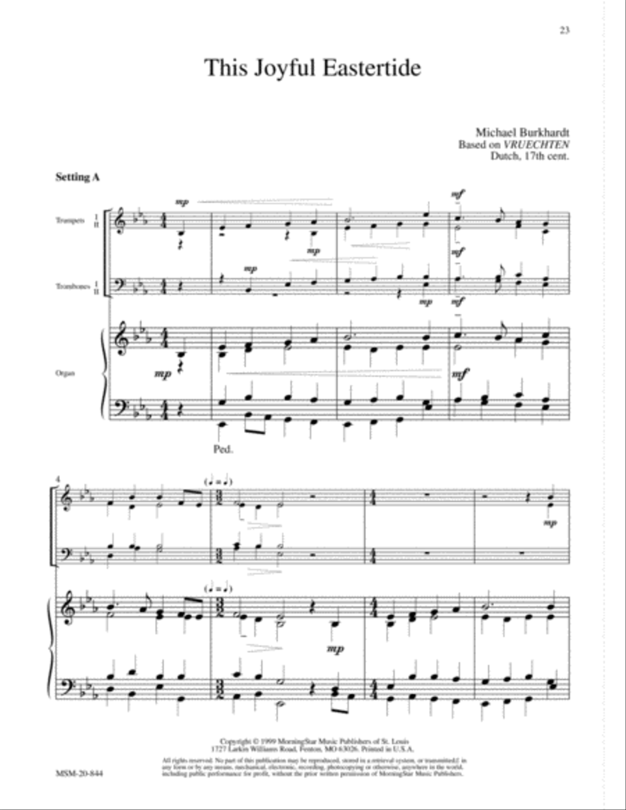 Five Hymn Accompaniments for Brass Quartet and Organ, Set 3 image number null