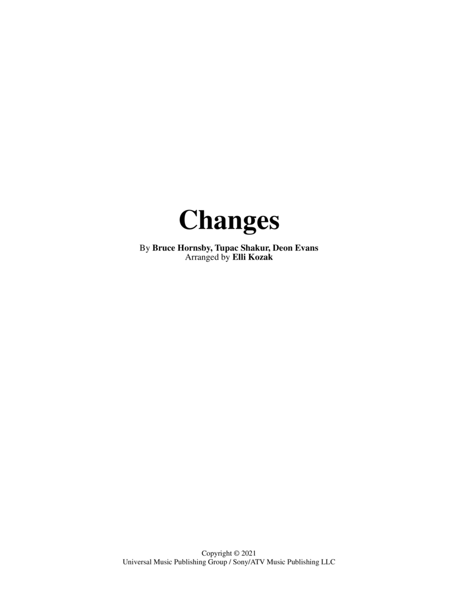 Changes Easy Piano scores gallery preview page 1