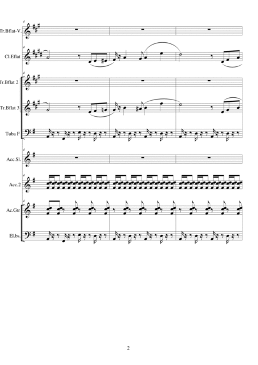 El morenito y el pajarito_Corrido_Full score and parts Flute scores gallery preview page 2