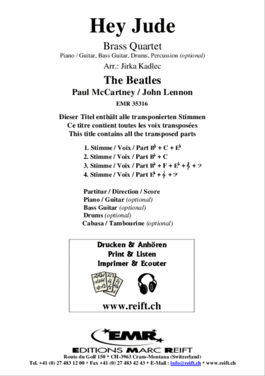 Hey Jude Brass Ensemble scores gallery preview page 2