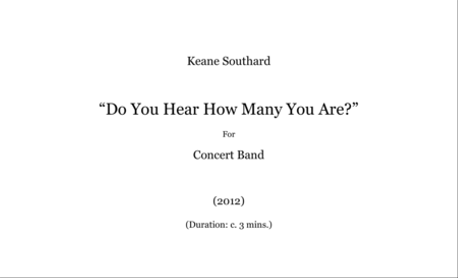 Do You Hear How Many You Are? Concert Band scores gallery preview page 1