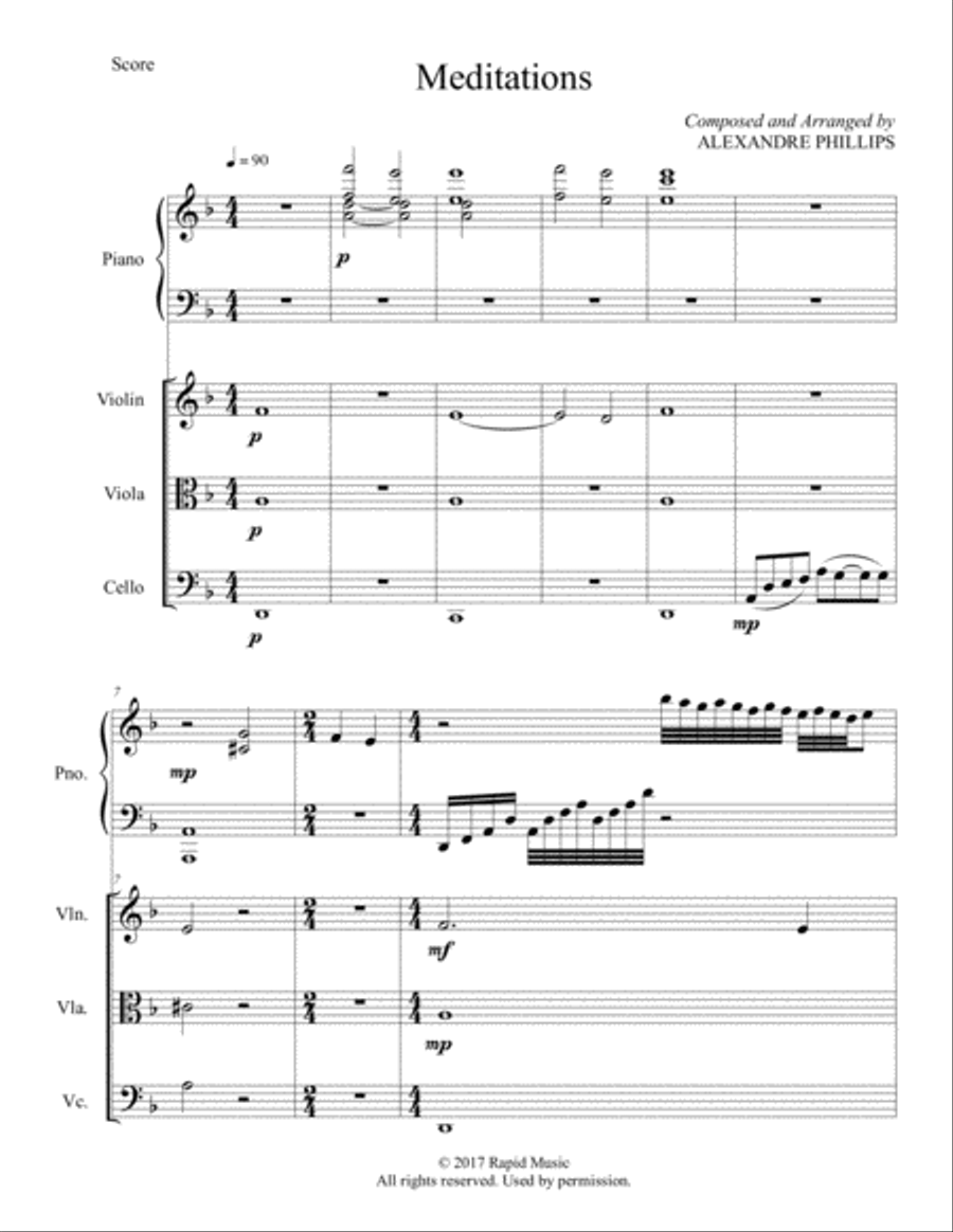 Meditations Piano Quartet scores gallery preview page 1