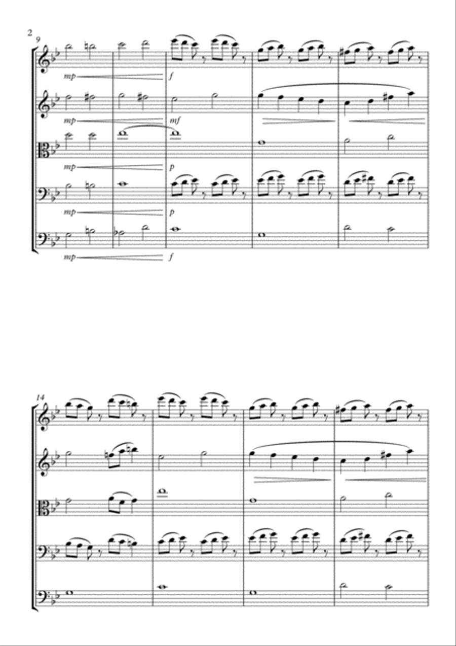 Union in Bb String Quintet scores gallery preview page 2