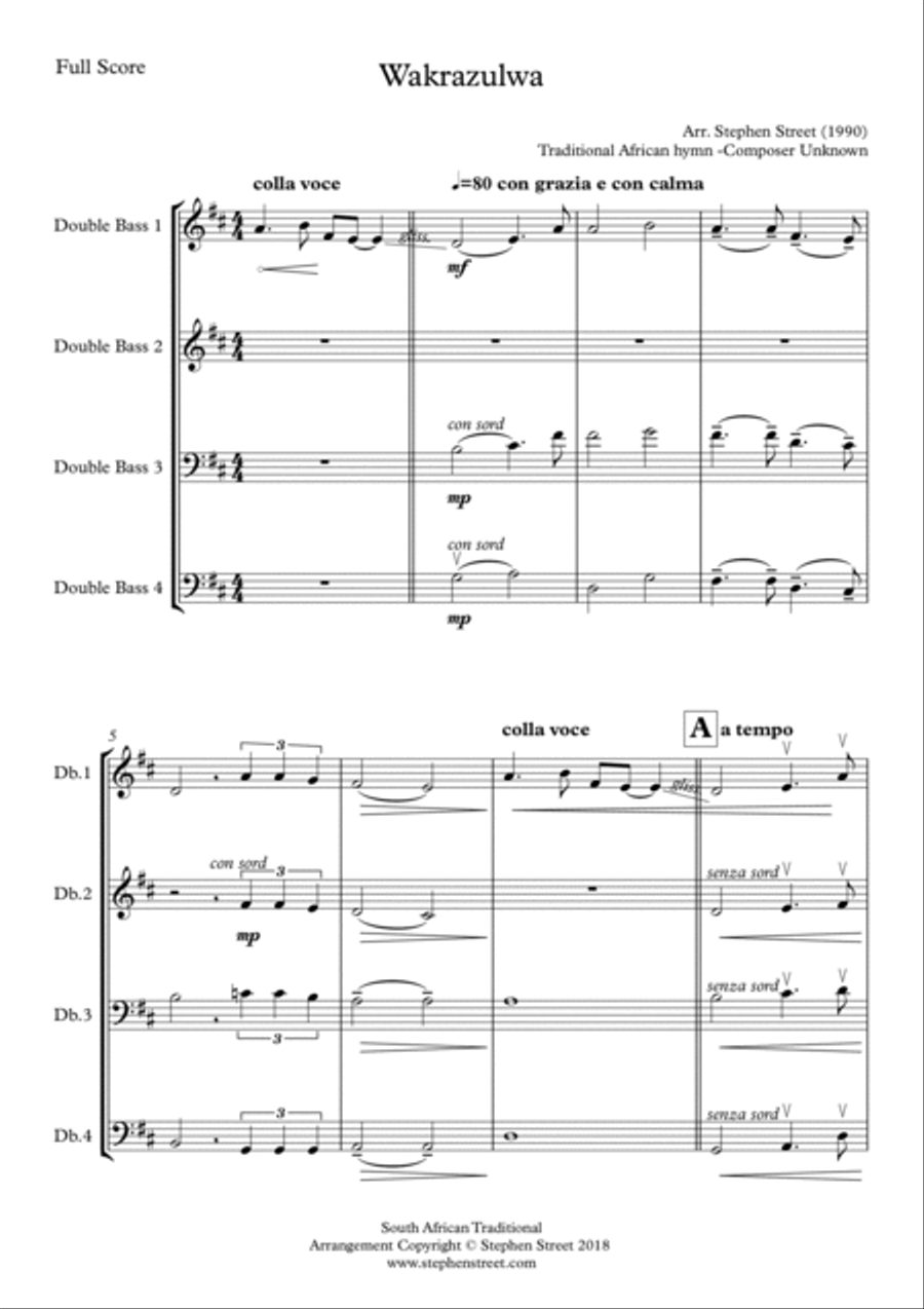 Wakrazulwa Double Bass Quartet image number null