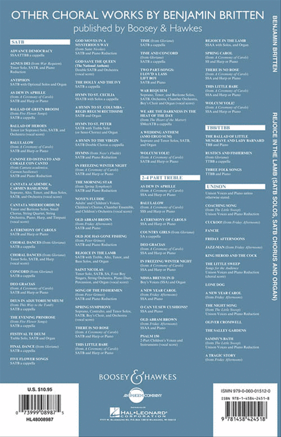 Rejoice in the Lamb, Op. 30 4-Part scores gallery preview page 2