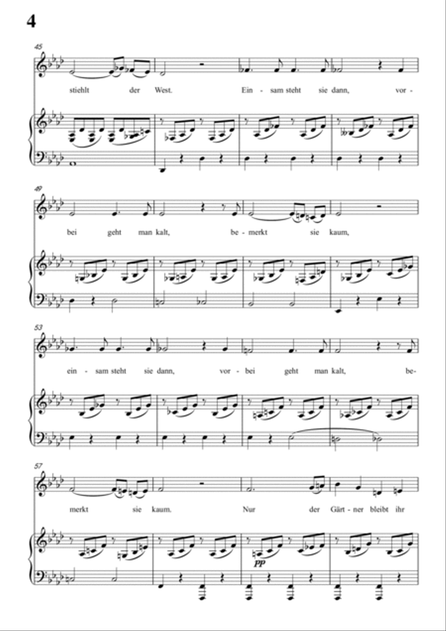 Schubert-Die Abgeblühte Linde(The Faded Linden Tree) in f minor,for Vocal and Pno Voice scores gallery preview page 5