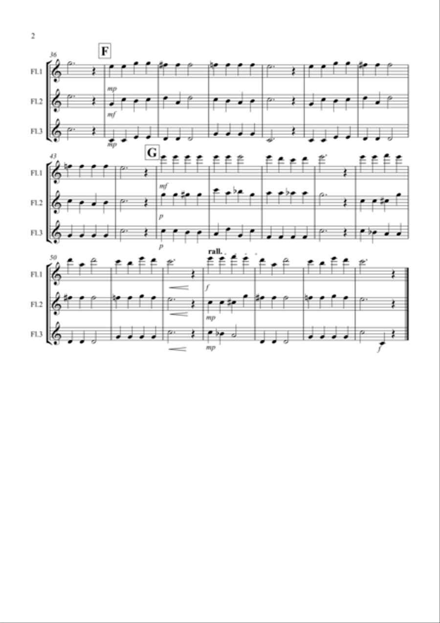 Aura Lee for Flute Trio Flute Solo scores gallery preview page 2
