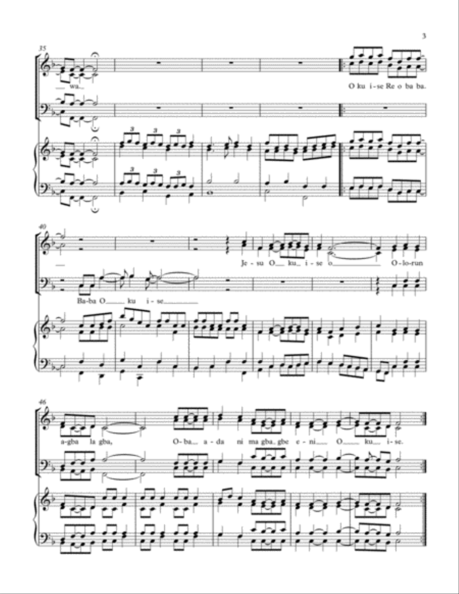 MA FI 'JO YIN OLUWA MA FI 'JO YIN OLUWA 4-Part scores gallery preview page 3