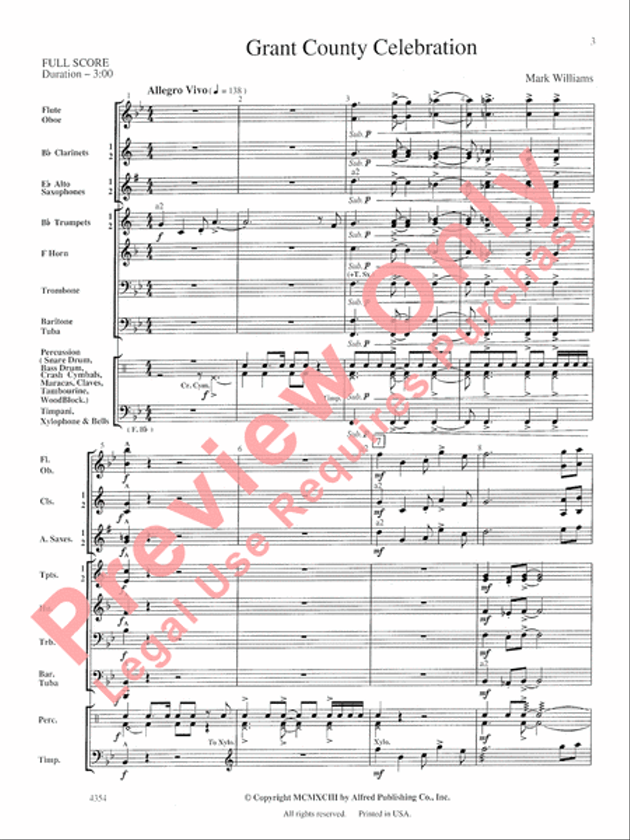 Grant County Celebration Concert Band scores gallery preview page 4