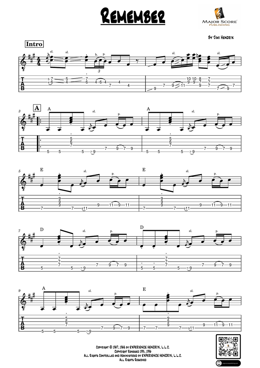 Remember Electric Guitar scores gallery preview page 1