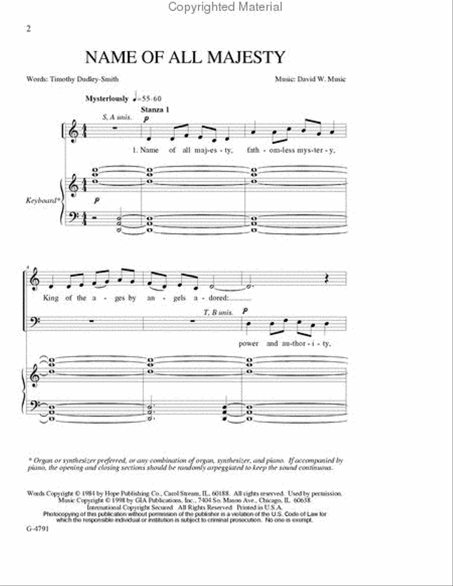 Name of All Majesty Name of All Majesty 4-Part scores gallery preview page 2