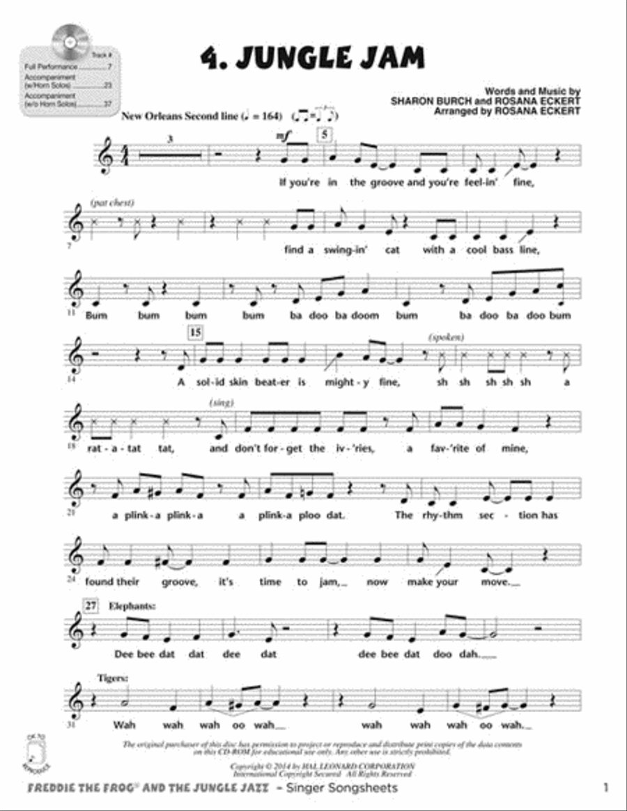 Freddie the Frog and the Jungle Jazz Choir scores gallery preview page 2