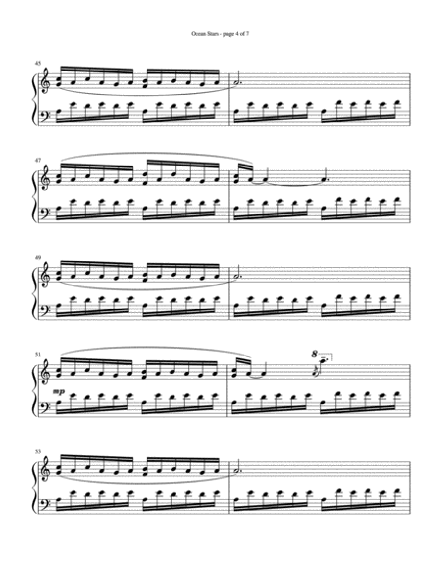 Ocean Stars Piano Solo scores gallery preview page 4