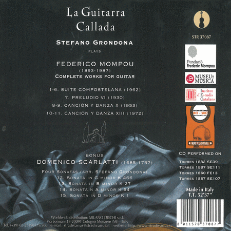 Federico Mompou: La Guitarra Callada, Complete works for guitar, Stefano Grondona