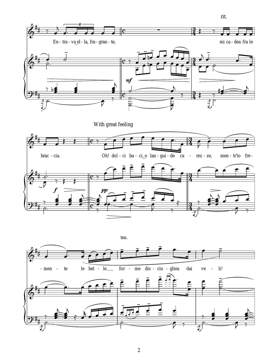 E Lucevan Le Stelle Piano, Vocal scores gallery preview page 2
