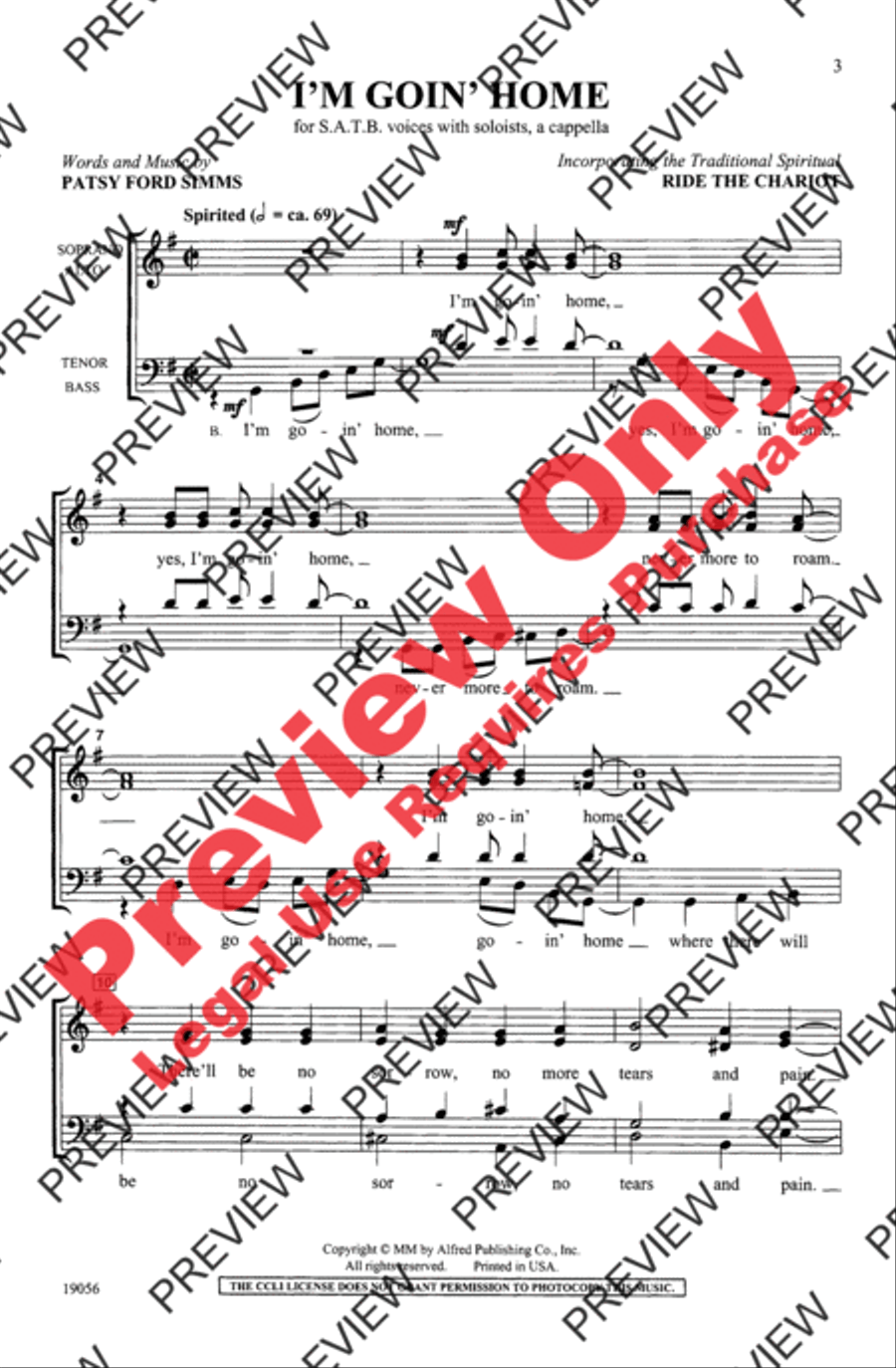 I'm Goin' Home I'm Goin' Home 4-Part scores gallery preview page 3