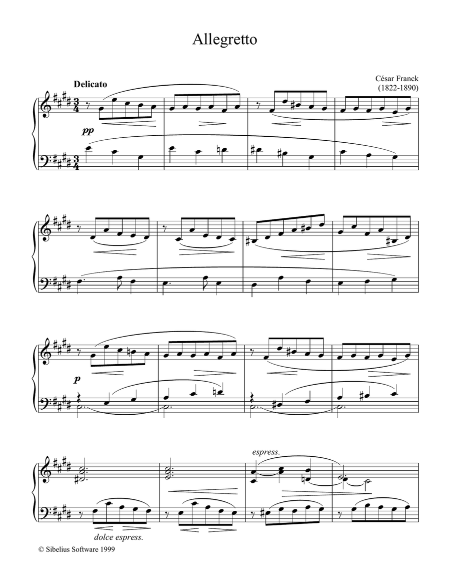 Allegretto Piano Solo scores gallery preview page 1
