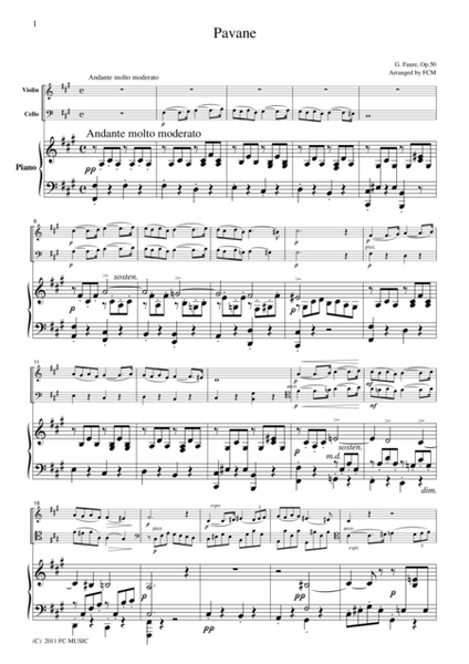 Faure  Pavane(Violin, Cello & Piano)