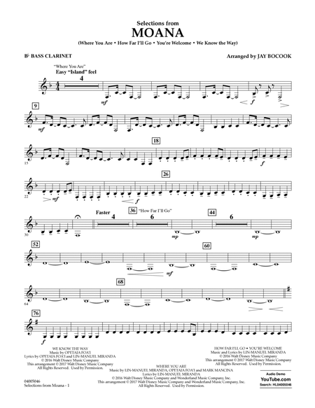Selections from Moana - Bb Bass Clarinet