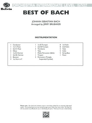 Book cover for Best of Bach: Score