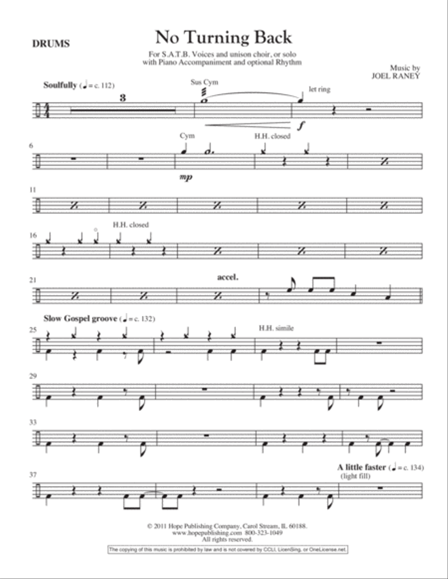 No Turning Back Unison Choir scores gallery preview page 10