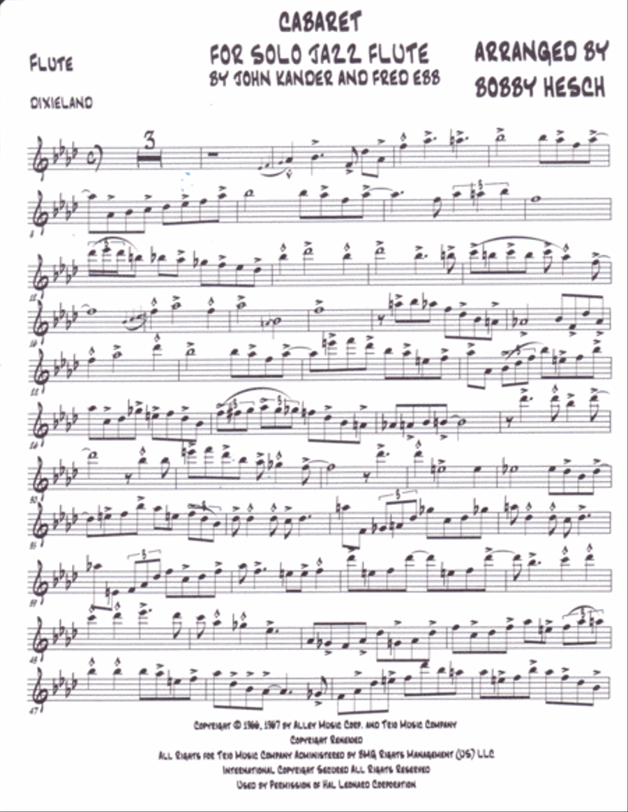 Cabaret Flute Solo scores gallery preview page 1