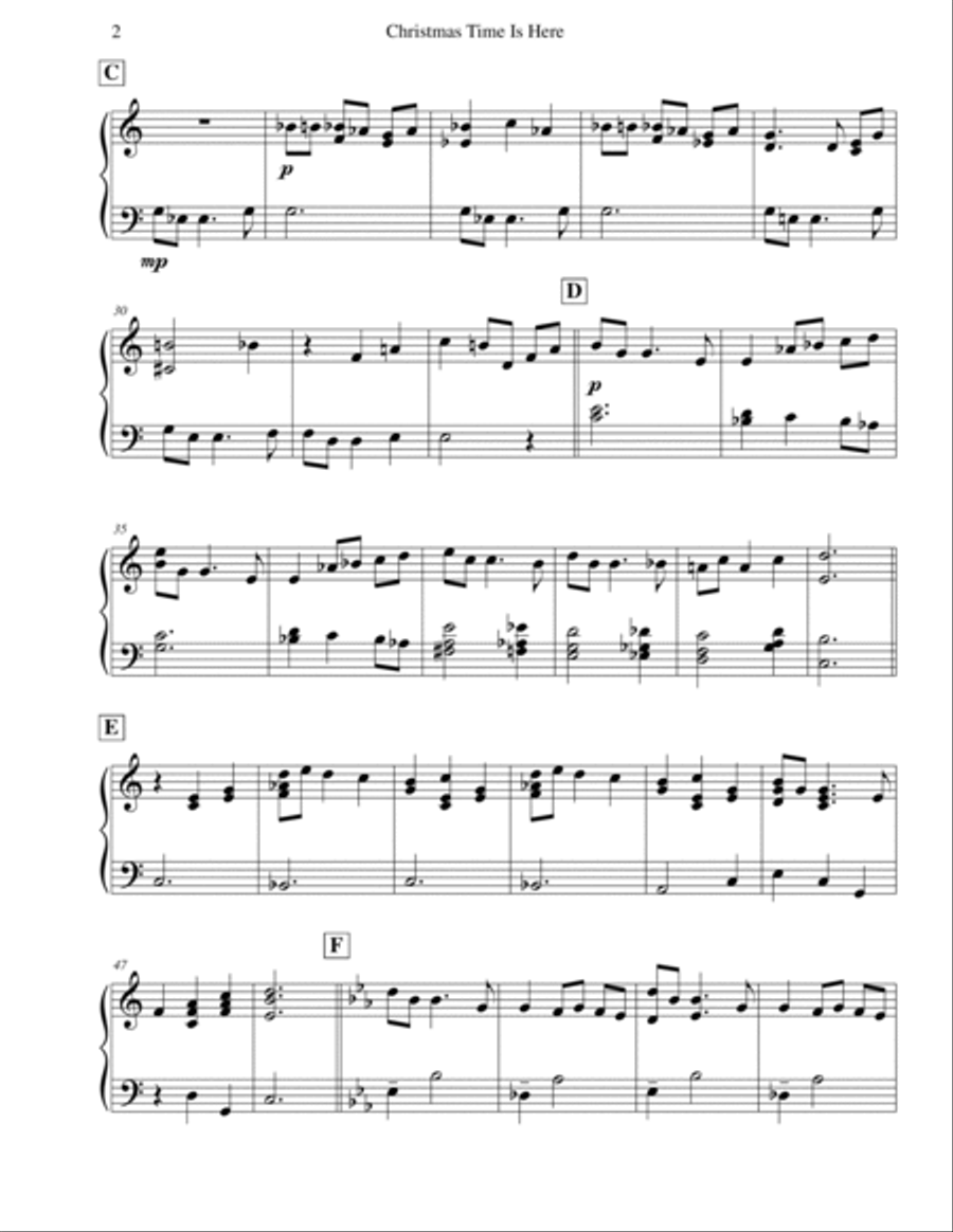 Christmas Time Is Here Piano Solo scores gallery preview page 2