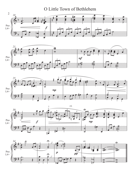 O Little Town of Bethlehem-v3 (2 for 1 PIANO Standalone Arr's) image number null