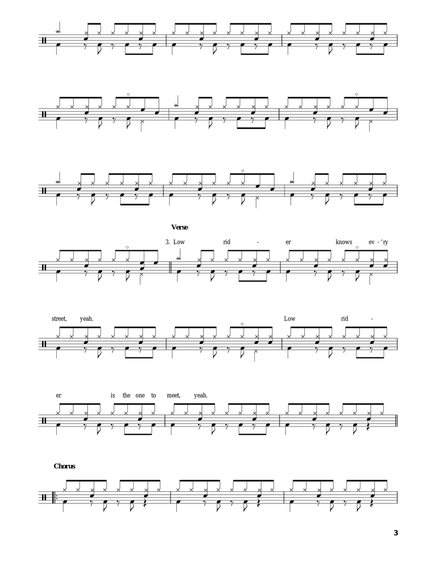 Low Rider Drum Set scores gallery preview page 3