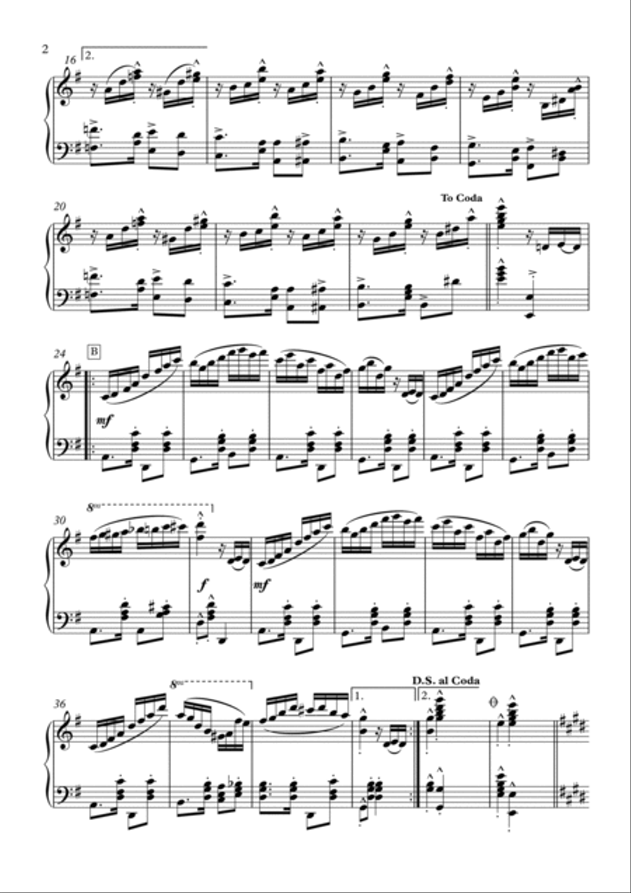 Flirting Tango piano solo advanced Piano Solo scores gallery preview page 2