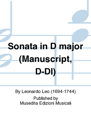 Book cover for Sonata in re maggiore (Ms, D-Dl)
