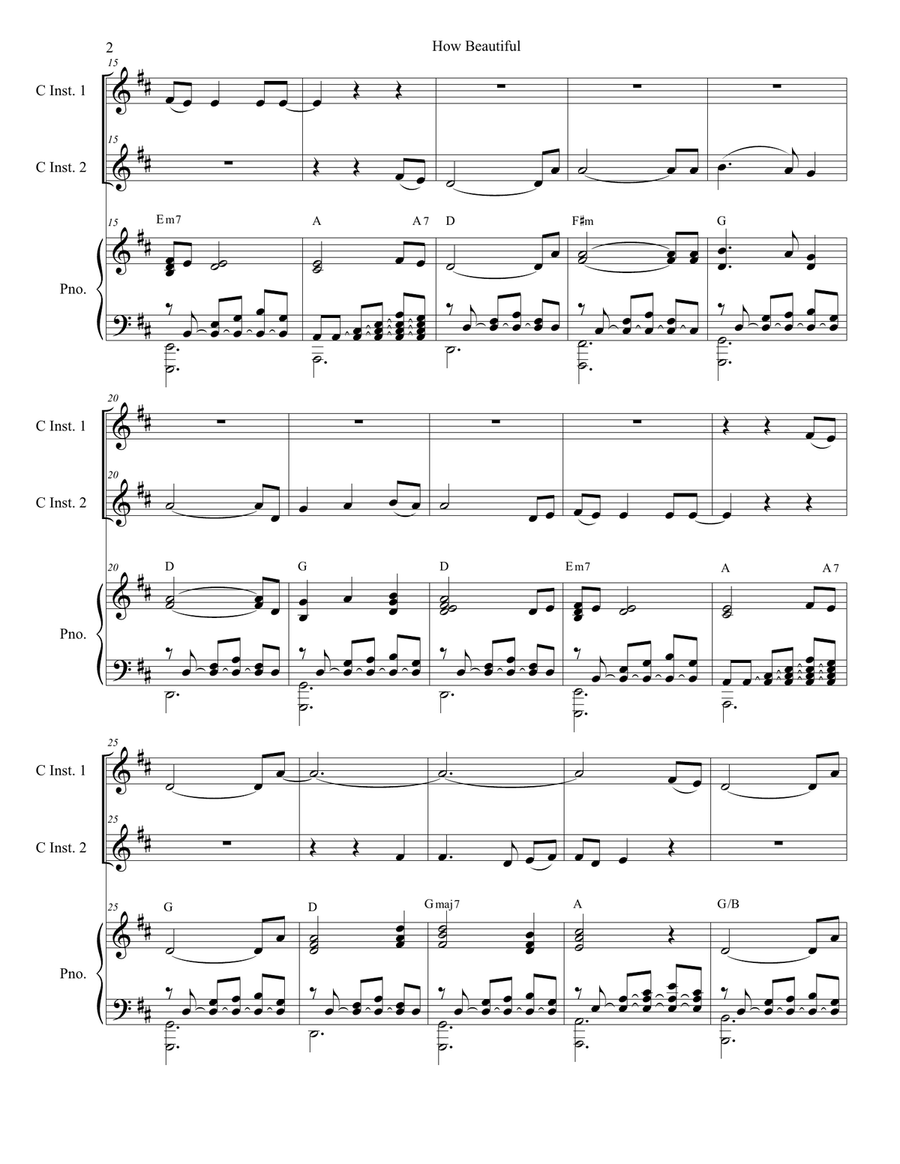 How Beautiful Flute scores gallery preview page 2