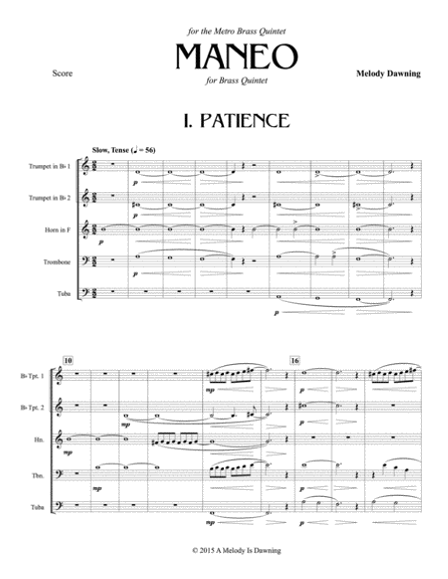 Maneo for Brass Quintet Brass Quintet scores gallery preview page 3