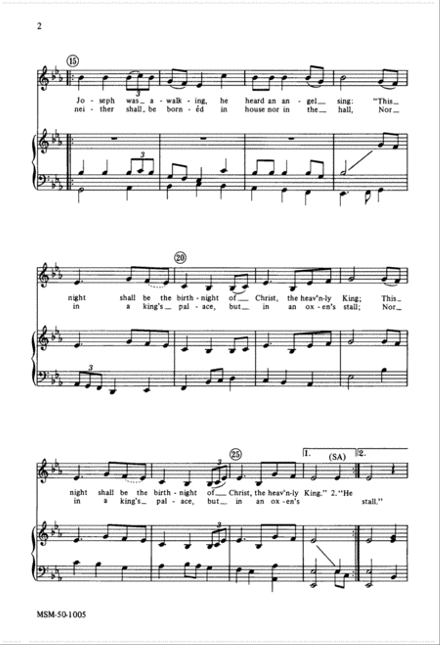 As Joseph Was A-Walking 4-Part scores gallery preview page 2
