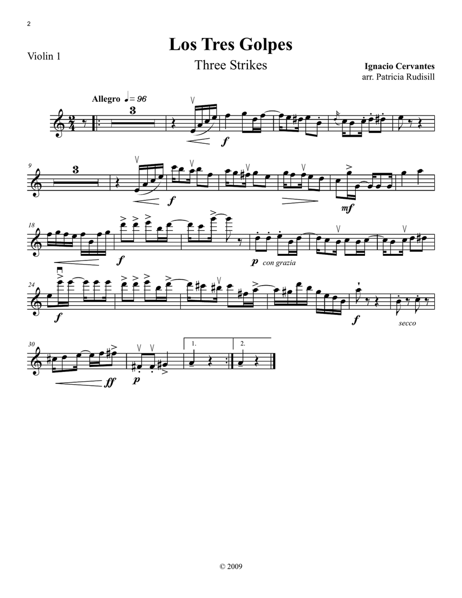 7 Danzas Cubanas, for string quartet (Parts only) String Quartet scores gallery preview page 2