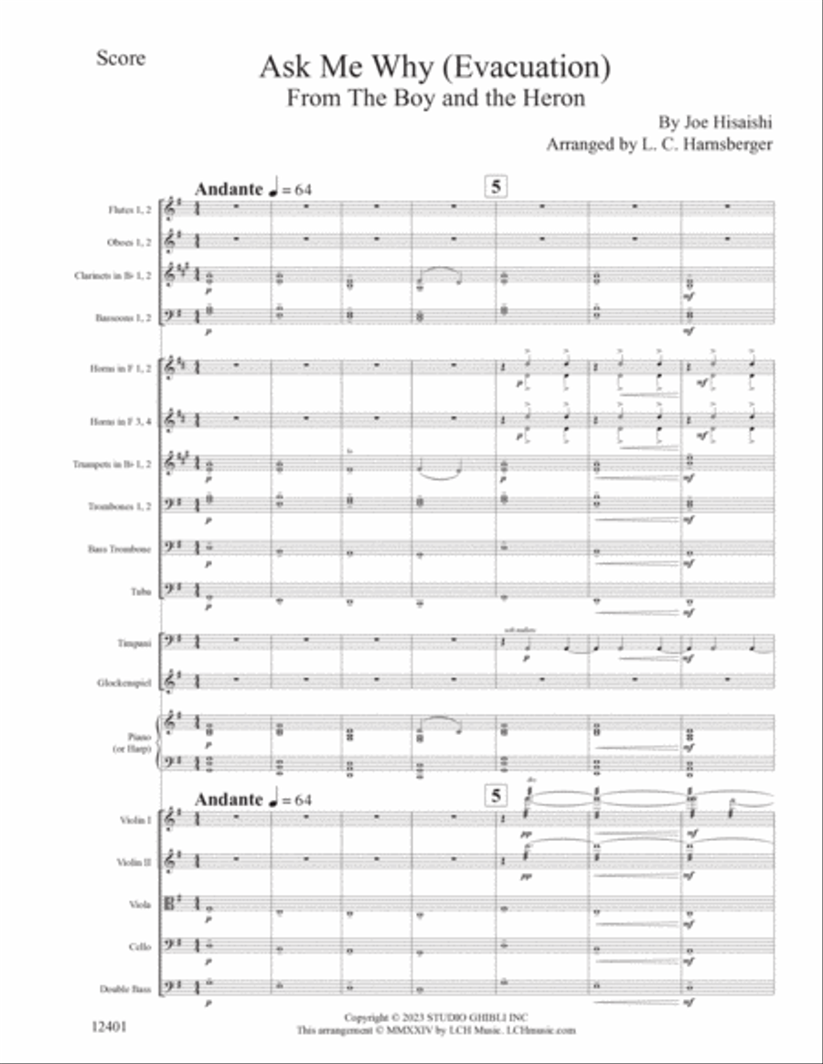 Ask Me Why (Evacuation) Full Orchestra scores gallery preview page 2