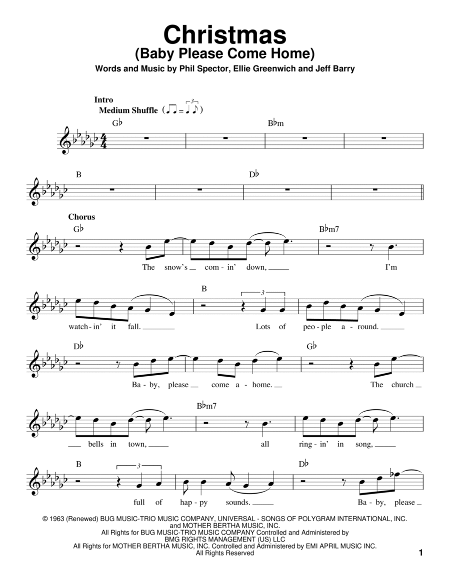 Christmas (Baby Please Come Home) Voice scores gallery preview page 1