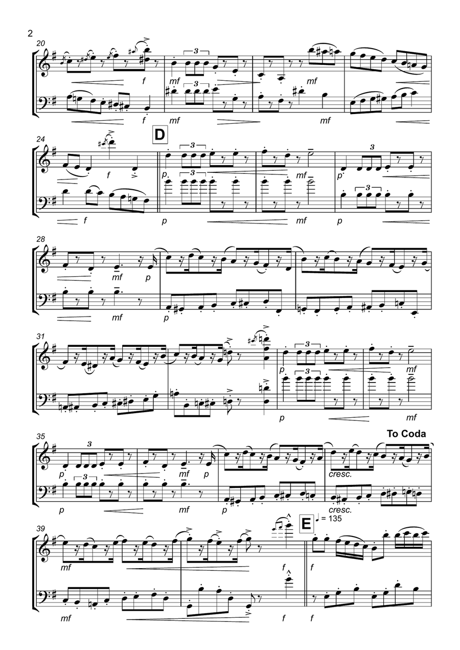 Nutcracker Suite - March: Violin & Cello Duet String Duet scores gallery preview page 2