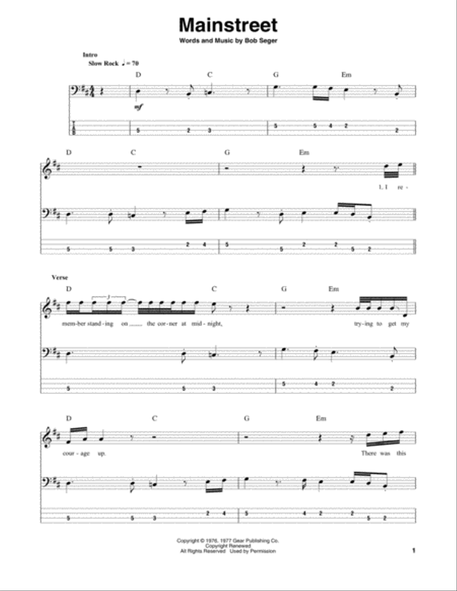 Mainstreet Mainstreet Guitar Tablature scores gallery preview page 1