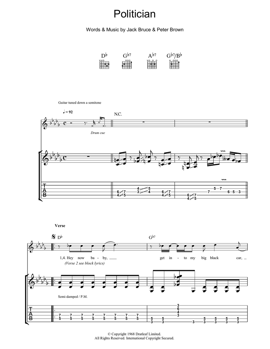 Politician Electric Guitar scores gallery preview page 1